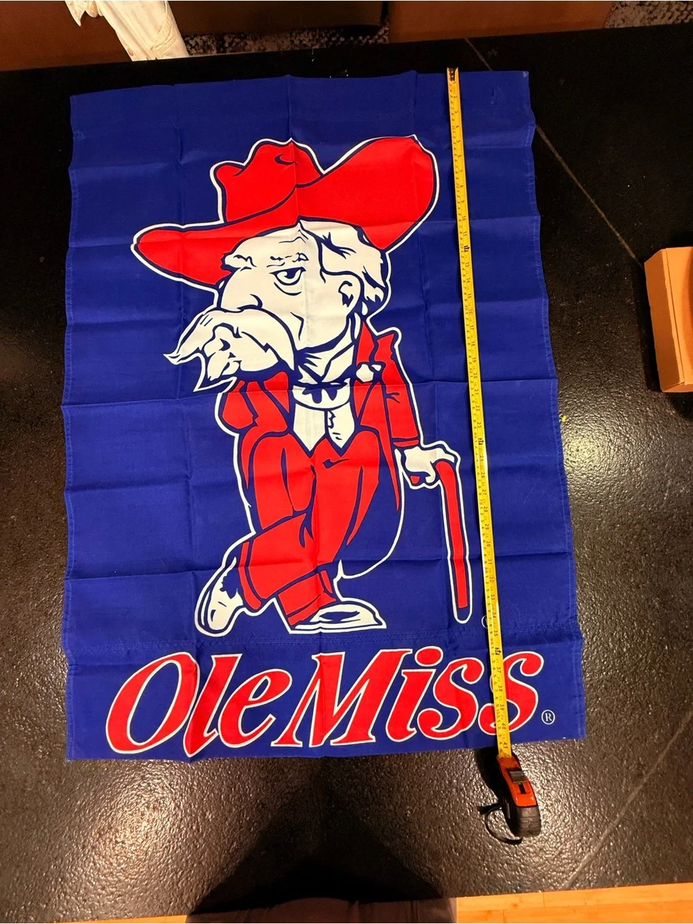 🏈 Ole Miss Rebels Vintage Banner Outdoor Flag Colonel Col Reb 43.5X27  red blue